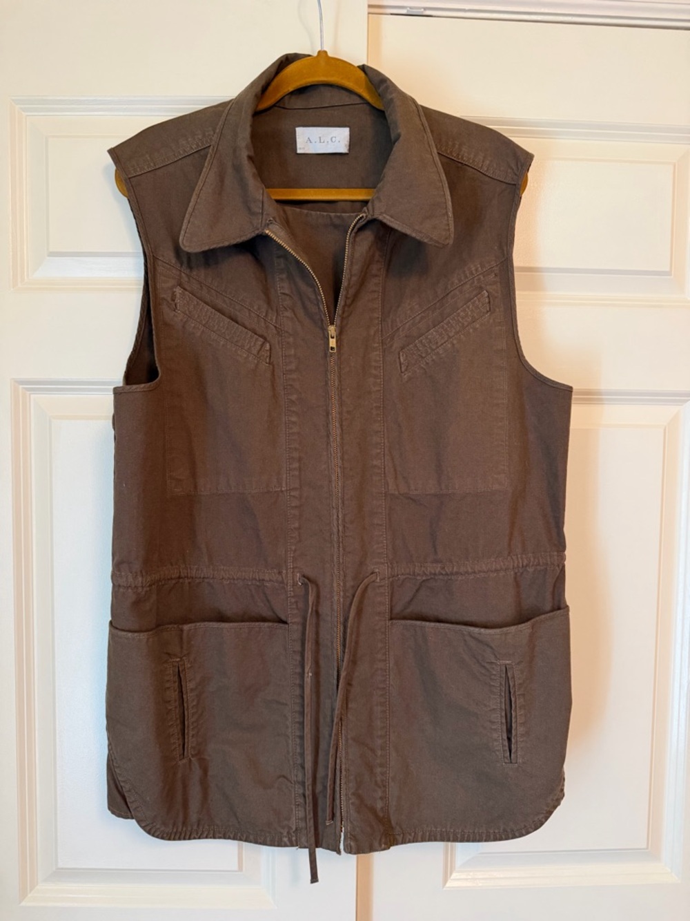 A.L.C. Brown Zip-Front Utility Vest